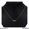 Stainless Steel Necklace Infinity Symbol with Stones 15x6mm