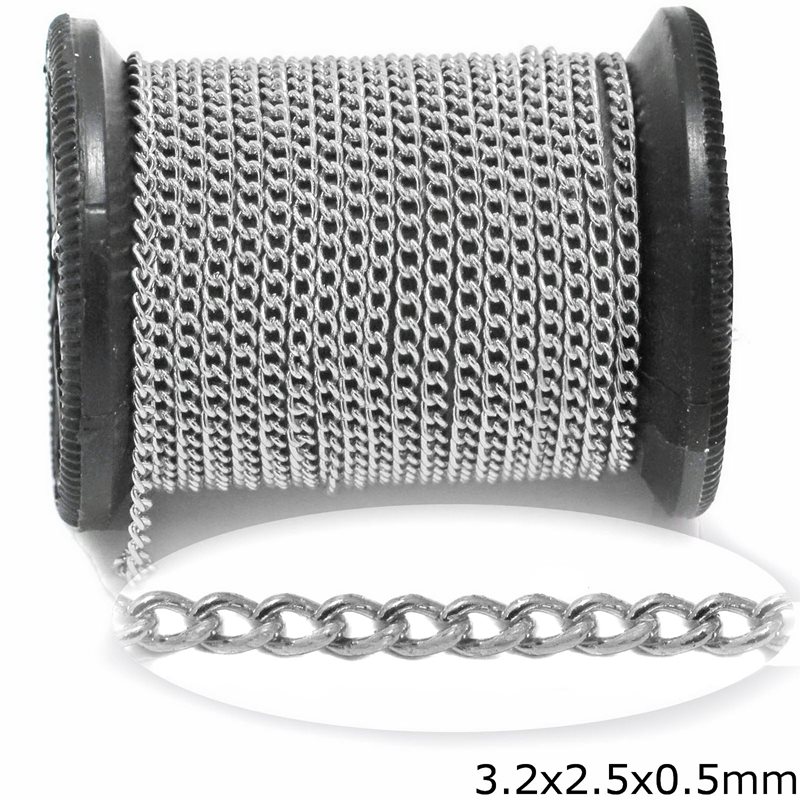 Αλυσίδα Σιδερένια Γκουρμέτ 3.2x2.5x0.5mm