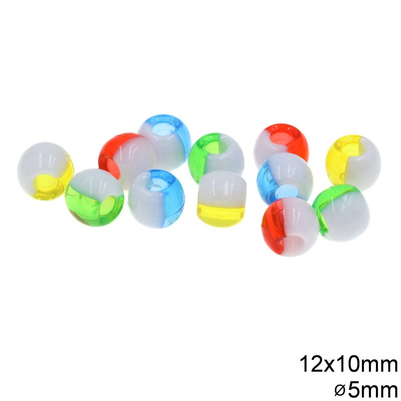 Χάνδρα Πλαστική 12x10mm με Τρύπα 5mm