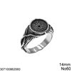 Stainless Steel Ring with Design 14mm