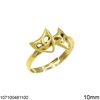 Silver 925 Ring Greek Theatre Mask 10mm