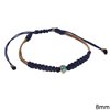 Leather Cord Bracelet with Macrame Cord and Enameled Evil Eye Bead 8mm