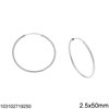 Silver 925 Hoop Earrings 2.5mm