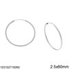 Silver 925 Hoop Earrings 2.5mm