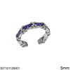 Stainless Steel Ring with Stones Open 5mm