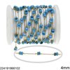 Stainless Steel Link Chain 0.8mm with Shell Rondelle Bead 4mm