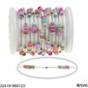 Stainless Steel Link Chain 0.8mm with Shell Rondelle Bead 4mm