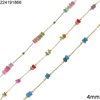 Stainless Steel Link Chain 0.8mm with Shell Rondelle Bead 4mm