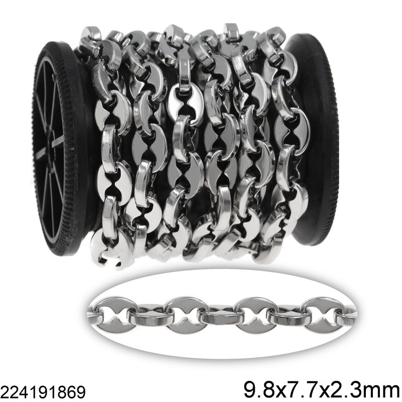 Stainless Steel Anchor Chain "Cross Style" 9.8x7.7x2.3mm