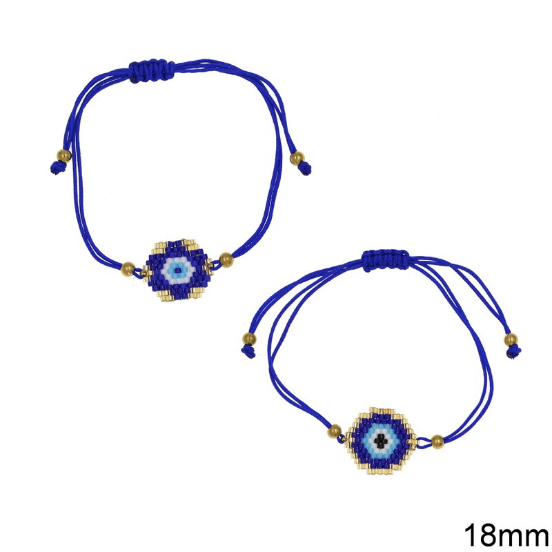 Bracelet with Miyuki Beads Hexagon 18mm and Macrame Knot Clasp