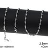 Stainless Steel Twisted Herringbone Chain 2.8mm