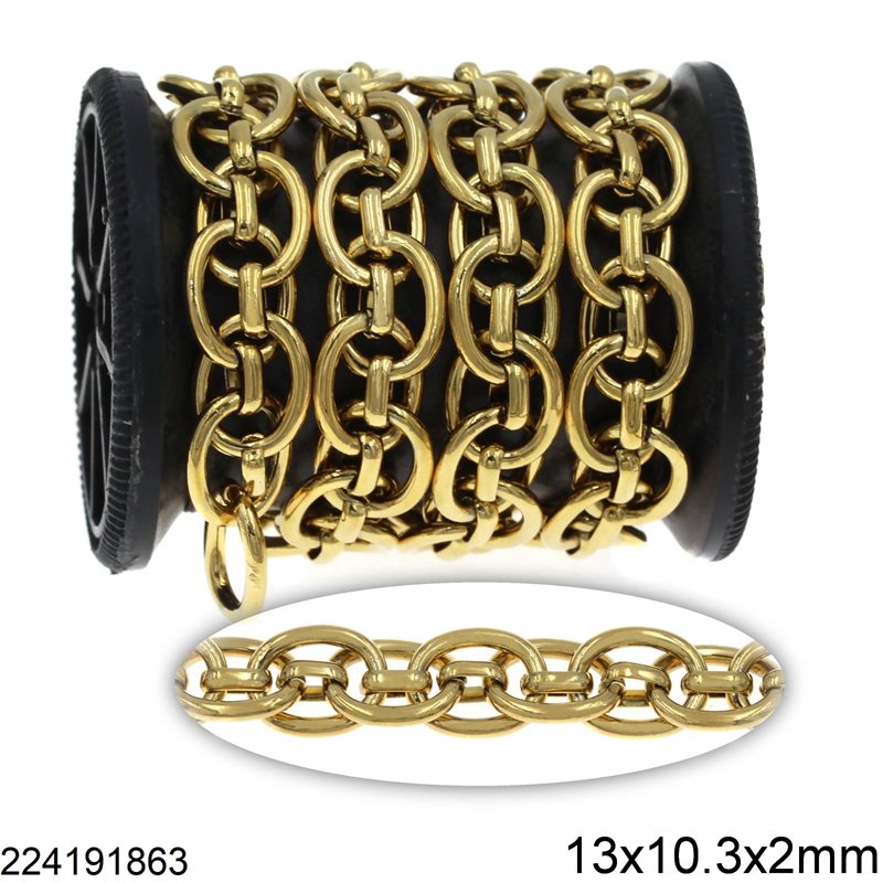 Stainless Steel Oval Link Chain 13x10.3x2mm