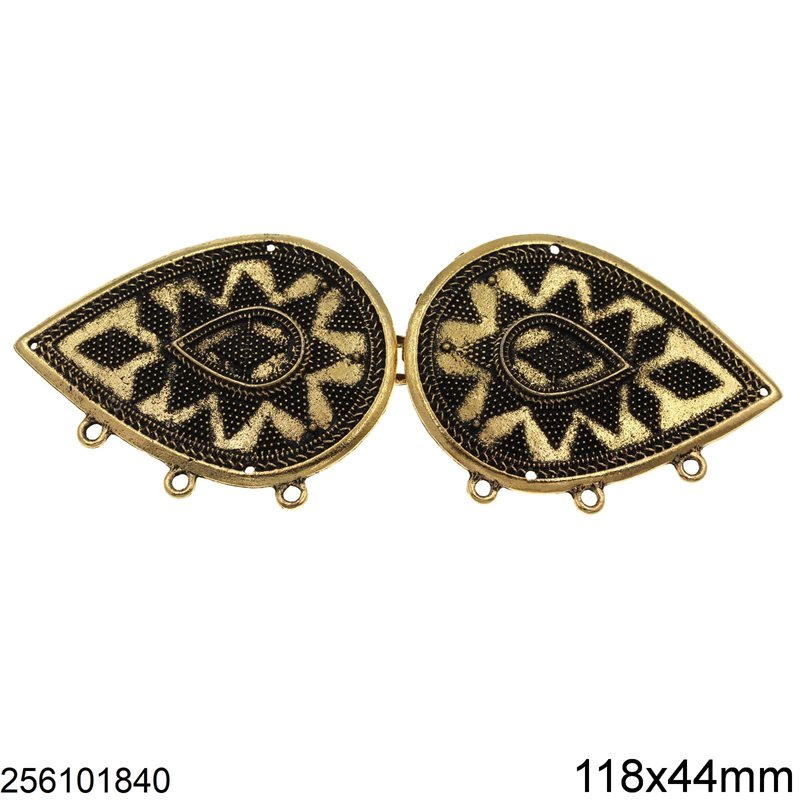 Πόρπη Χυτή Διακοσμητική με Κρικάκια 118x44mm