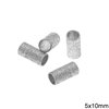 Εξάρτημα Ασημένιο 925 Σωληνάκι Σαγρέ 5x10mm με Τρύπα 5mm