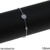 Silver 925 Bracelet Target Evil Eye with Zircon 10mm
