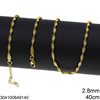 Stainless Steel Twisted Herringbone Chain 2.8mm