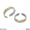 Stainless Steel Twisted Ring with Balls 5mm