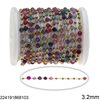 Stainless Steel Link Chain with Faceted Round Bead 3.2mm and Stainless Steel Ball