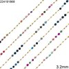 Stainless Steel Link Chain with Faceted Round Bead 3.2mm and Stainless Steel Ball