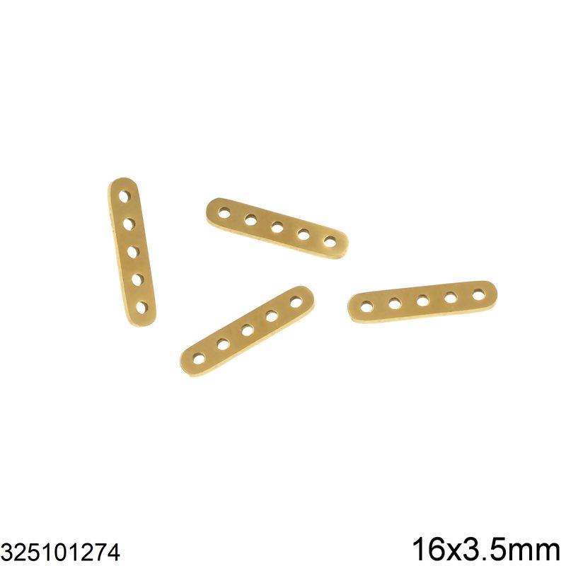 Stainless Steel Oval Part with 5 Holes 16x3.5mm