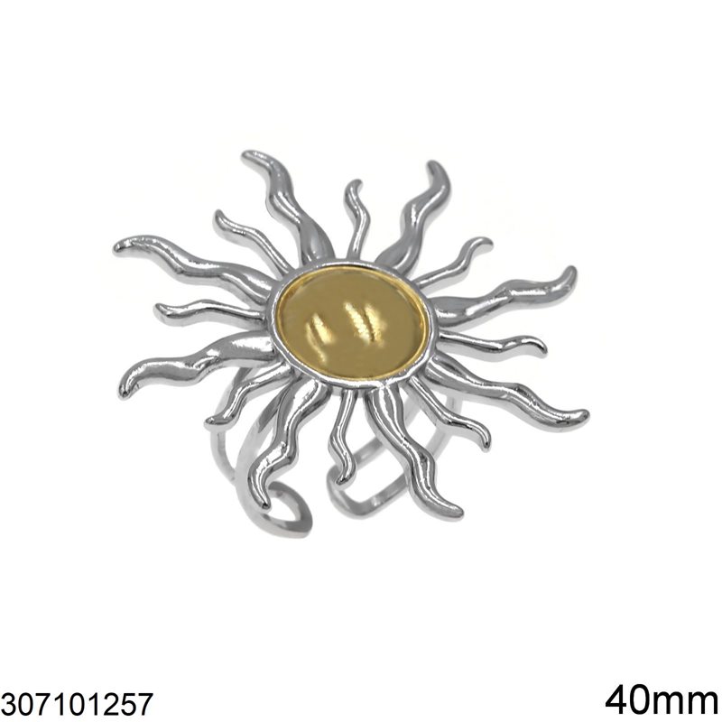 Stainless Steel Ring Sun 40mm