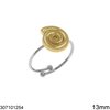 Stainless Steel Ring with Spiral 13mm