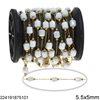Stainless Steel Chain with Glass Faceted Tube Bead 5.5x5mm