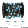 Stainless Steel Chain with Glass Faceted Tube Bead 5.5x5mm