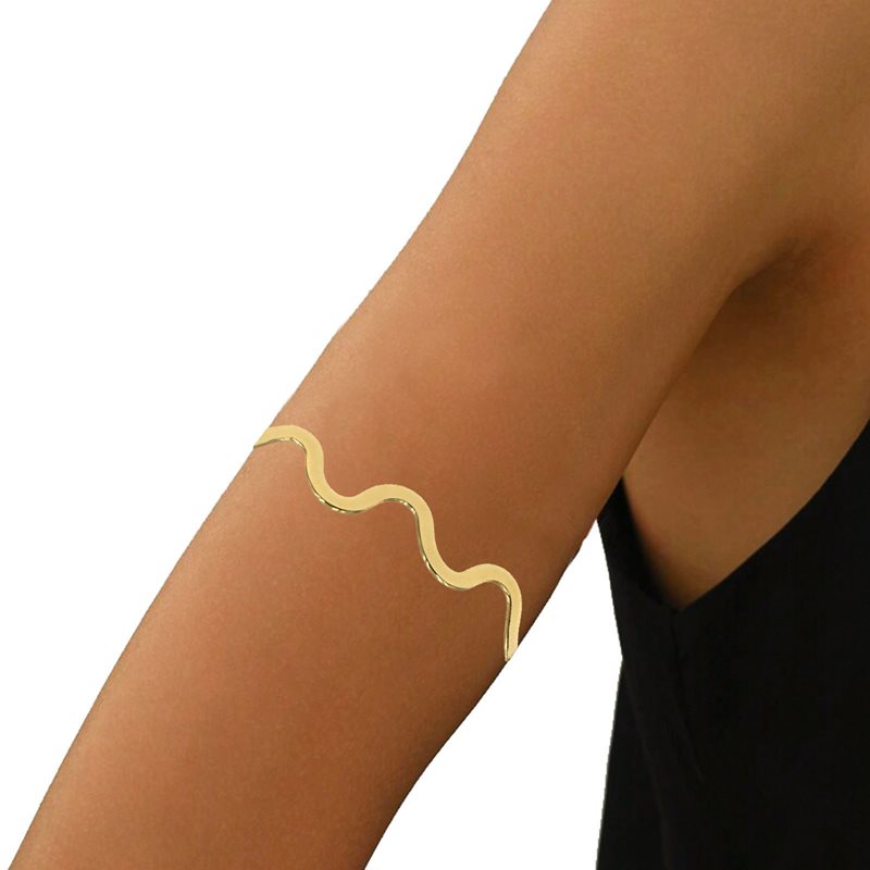 Stainless Steel Arm Bracelet Wavy 2.8mm