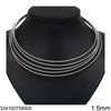Stainless Steel Diamond Cut Wire Collar Necklace 1.5mm