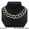Aluminium Double Gourmette Chain Textured 22.7x18x2.5x1.5mm, Gold color