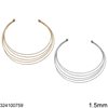 Stainless Steel Diamond Cut Wire Collar Necklace 1.5mm