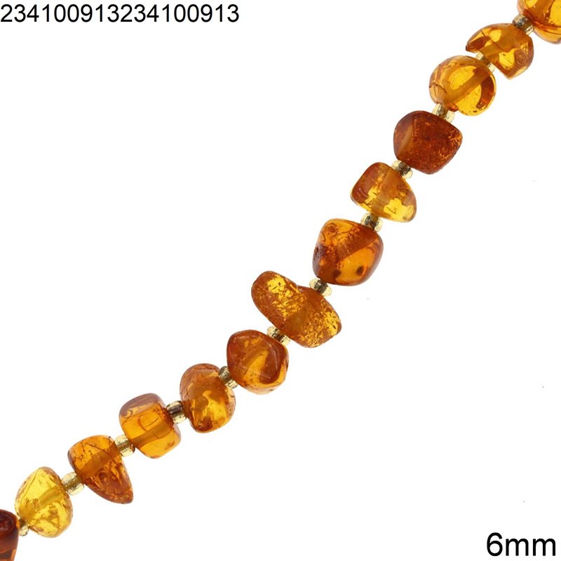 Amber Nugget Beads 6mm