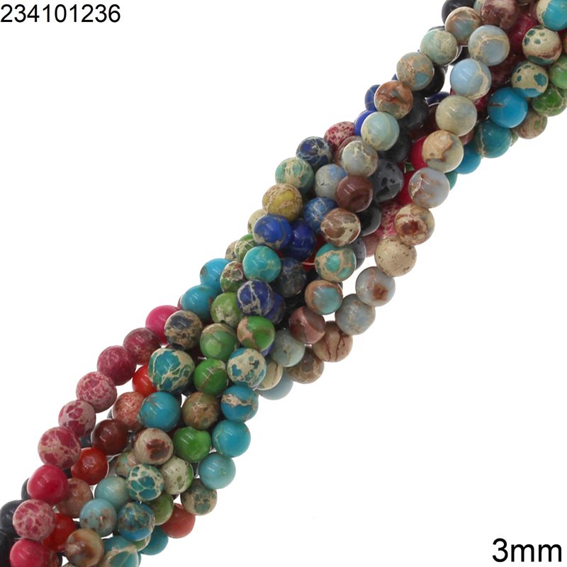 Χάνδρες Ίασπις Στρογγυλές 3mm