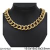 Stainless Steel Gourmette Chain Line Textured 19.5x16x3.8x3.8mm, Gold color