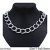 Aluminium Gourmette Chain Line Textured 23x17.5x3.5mm