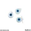 Shell Bead Peashape with Evil Eye 6-8mm