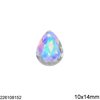 Flat Faceted Pearshape Crystal 10x14mm