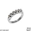 Stainless Steel Ring with Zircon 4mm