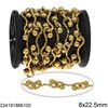 Stainless Steel Link Chain Hammered "W" with Balls 8x22.5mm