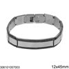 Stainless Steel Bracelet Tag with Meander 9-12mm