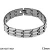 Stainless Steel Bracelet with Herringbone Design 13mm