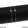 Stainless Steel Bracelet Oval Link Chain with Evil Eye and Zircon 10x5mm