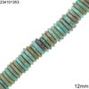 Turquoise Natural Howlite Disk Beads 12mm