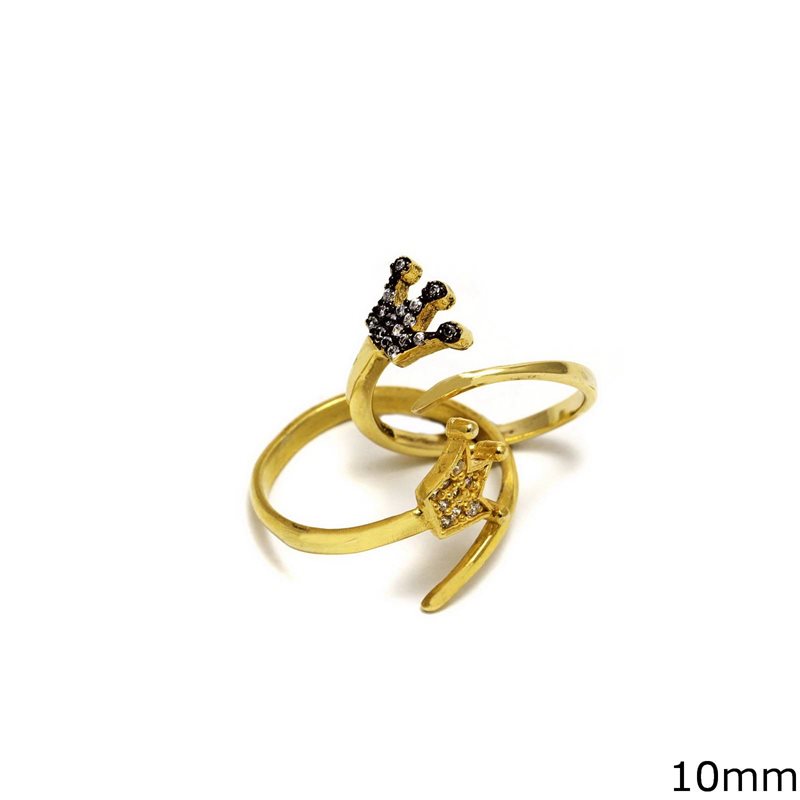 Δαχτυλίδι Ασημένιο  925 Κορώνα με Ζιργκόν 10mm