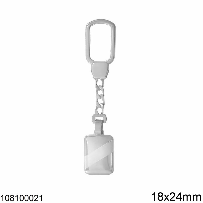 Silver 925 Finished Keychain 15,4gr 18x24mm