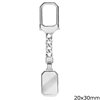 Silver 925 Finished Keychain 19,8gr 20x30mm
