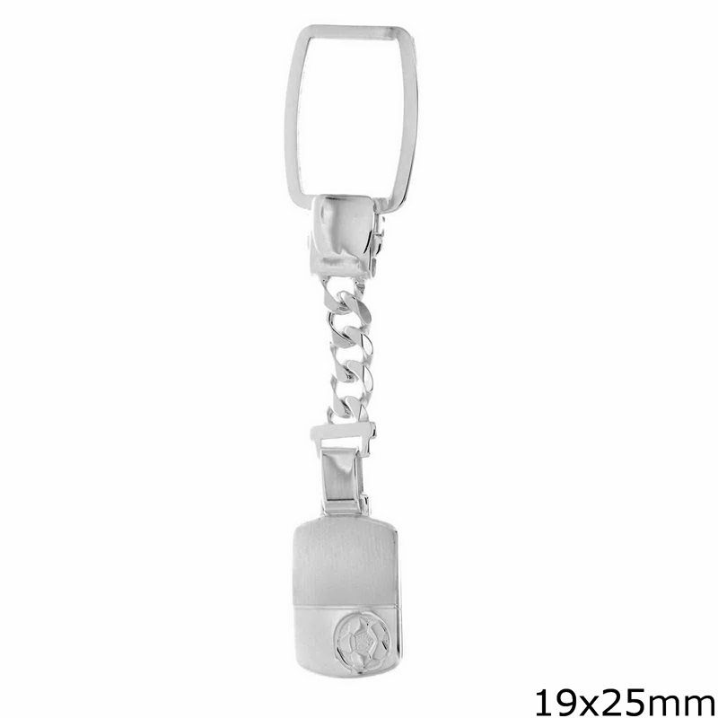 Silver 925 Finished Keychain14,60gr 19x25mm