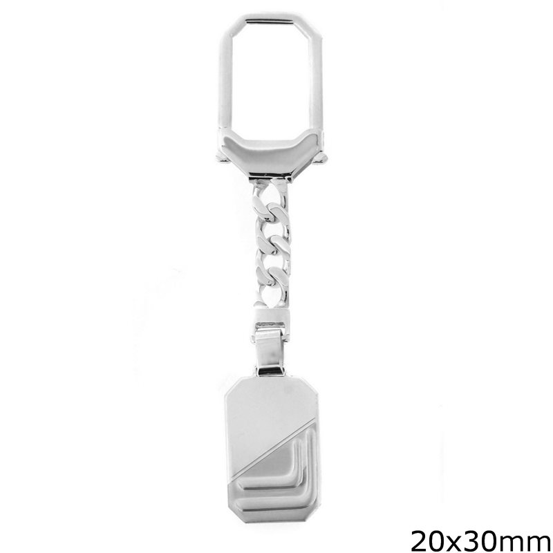 Silver 925 inished Keychain 20gr 20x30mm