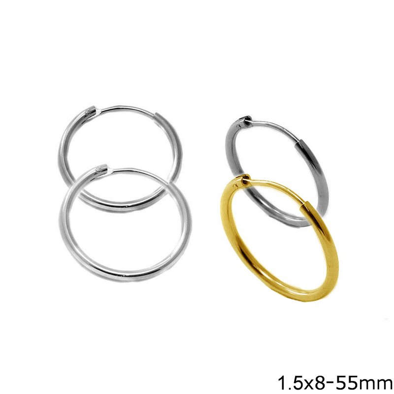 Silver 925 Hoop Earrings 1.5mm